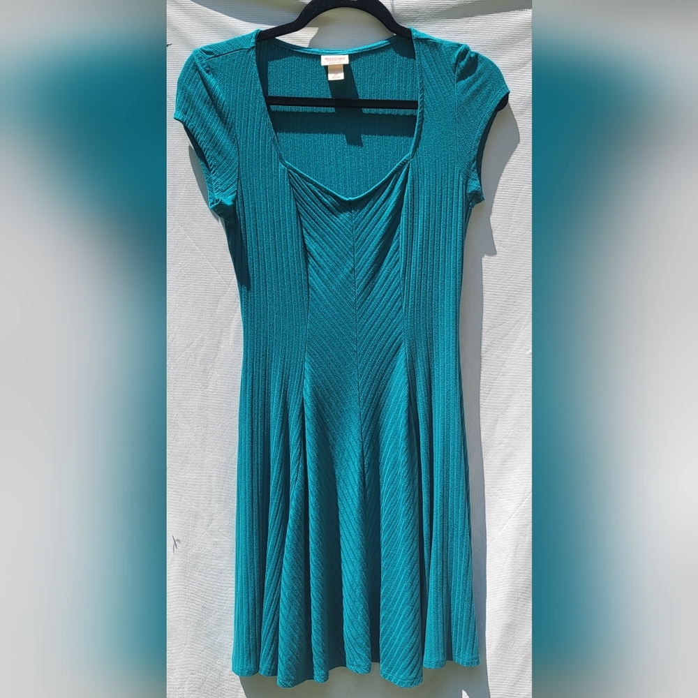 Mossimo Supply Co. Ribbed Teal Sundress size XS A-line sweetheart neckline